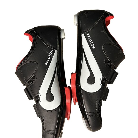 Peloton Cycling Shoes Unisex Size 41 With Cleats Black And Red Fitness Spin Bike - Picture 4 of 11